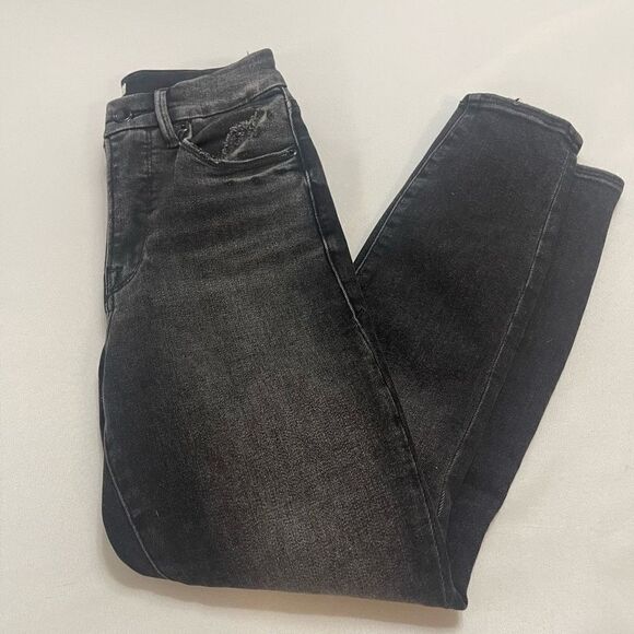 Good American Black Destroyed Skinny Denim Jeans Size 2/26 - Picture 11 of 11